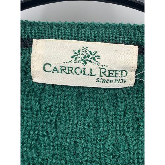 CARROLL REED Women's Vintage 70's Green 3D Floral Knit Button-Up Cardigan SZ S - Picture 7 of 9